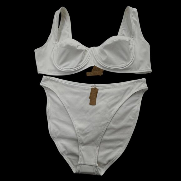 SKIMS Other - SKIMS Shaping Swim Underwire Top + Dipped Bikini Set Marble 3X/4X